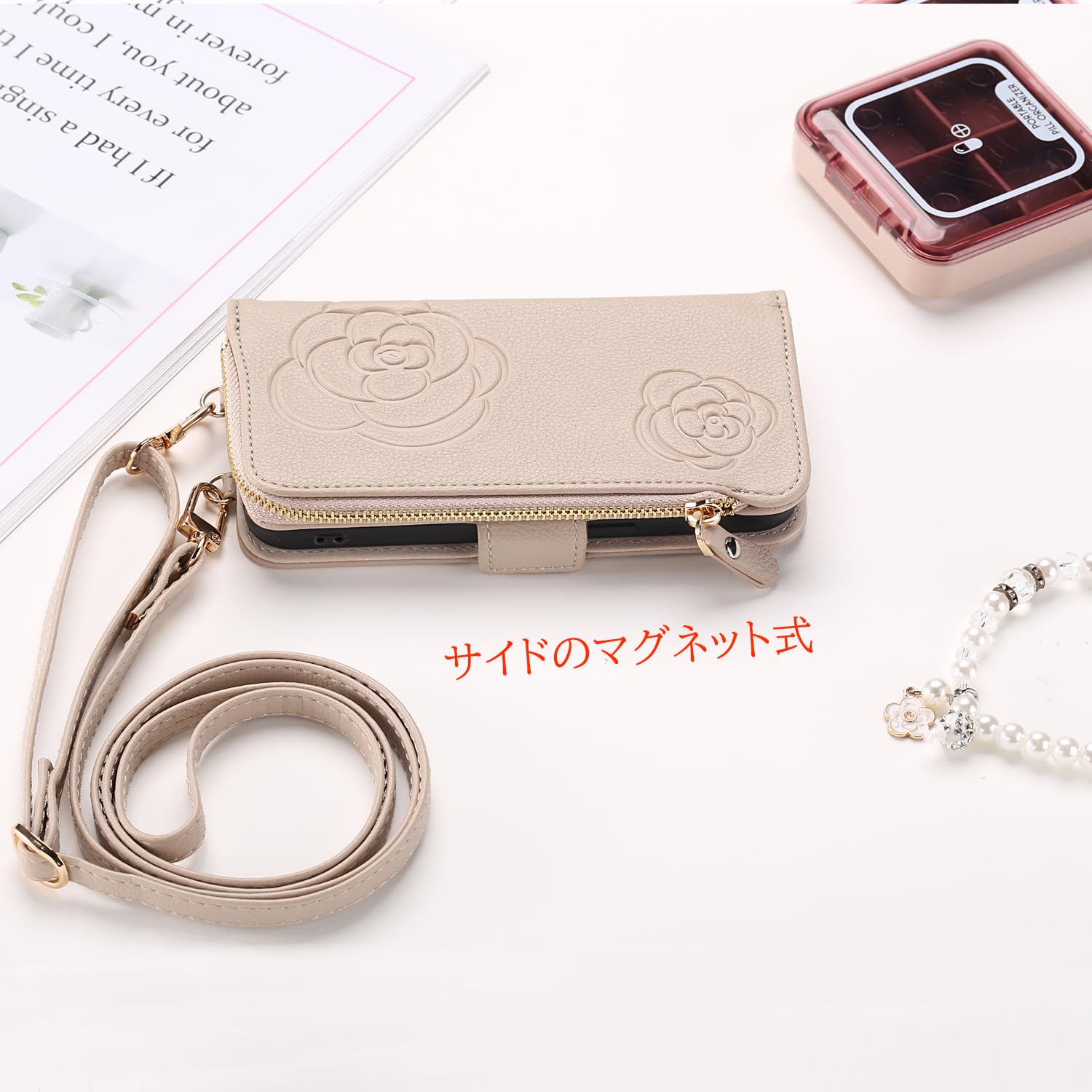 Amazon.co.jp: Galaxy s26 ケース 手帳型 かわいい 鏡付き ストラップ